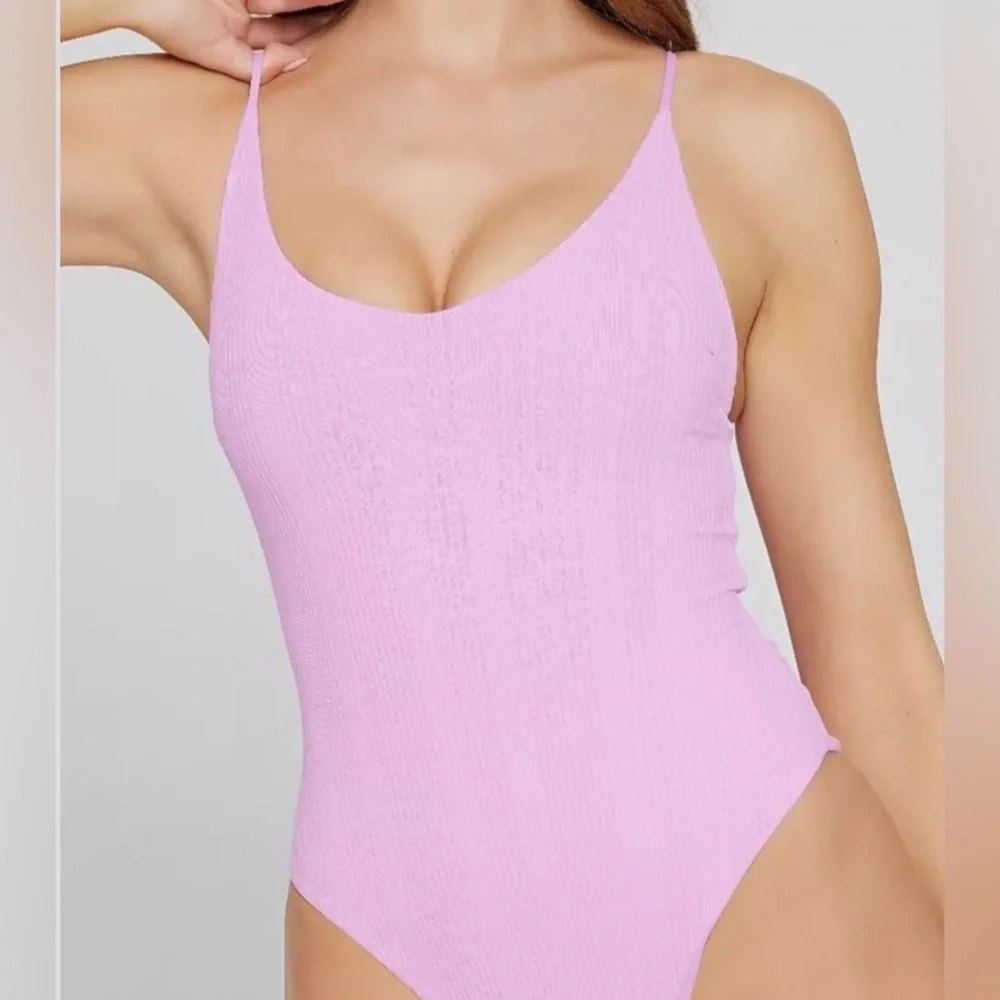 NWT Women's XS L Space Gianna One-Piece Classic adjustable Swimsuit lilac - Picture 5 of 7